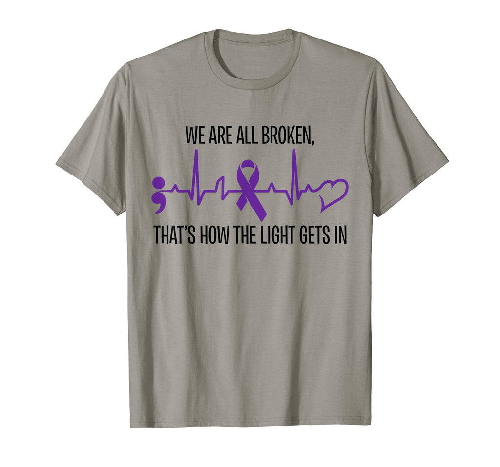 We Are All Broken Suicide Awareness T-Shirt - Minimalist Print Unisex - T-Shirt, Sweatshirt, Hoodie