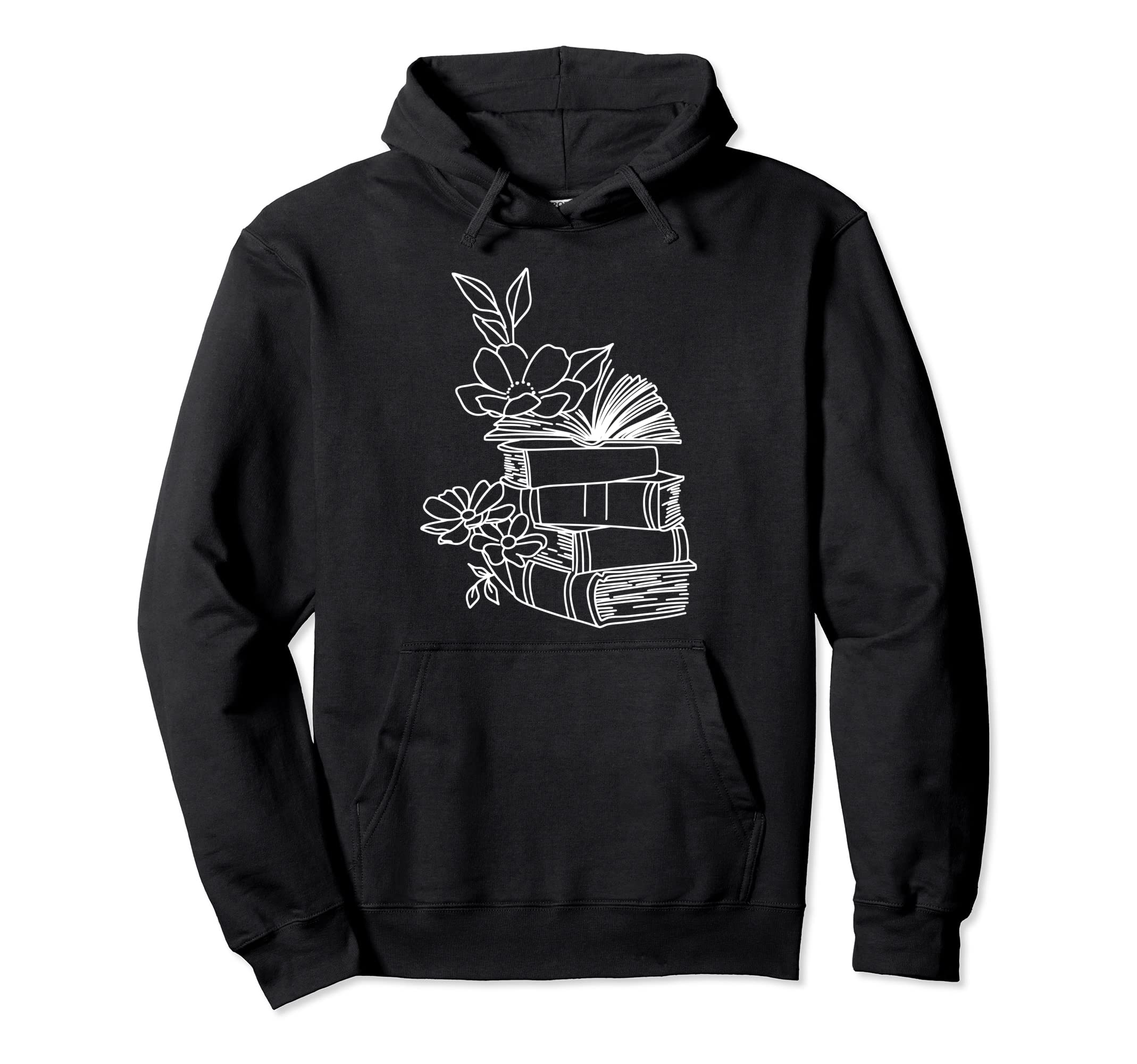 Floral Flower Book Reading Bookworm Hoodie - Streetwear Style for Adults - T-Shirt, Sweatshirt, Hoodie