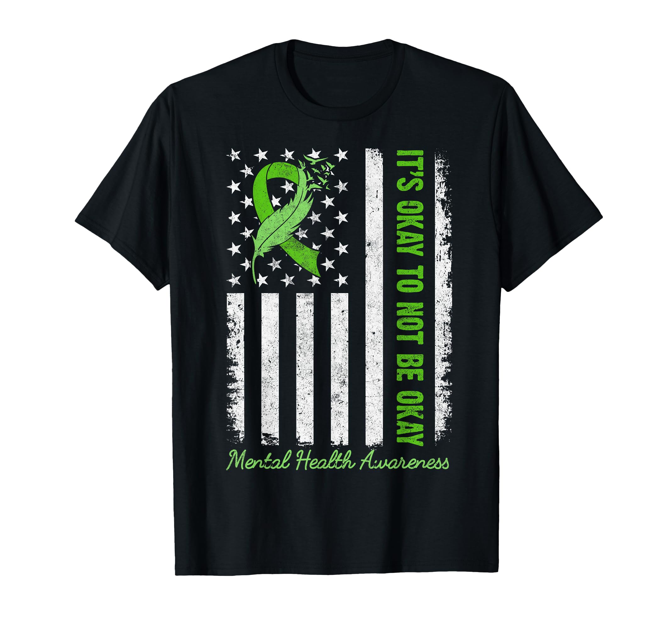 Its Okay To Not Be Okay Usa Flag T-Shirt - Minimalist Print for Adults - T-Shirt, Sweatshirt, Hoodie