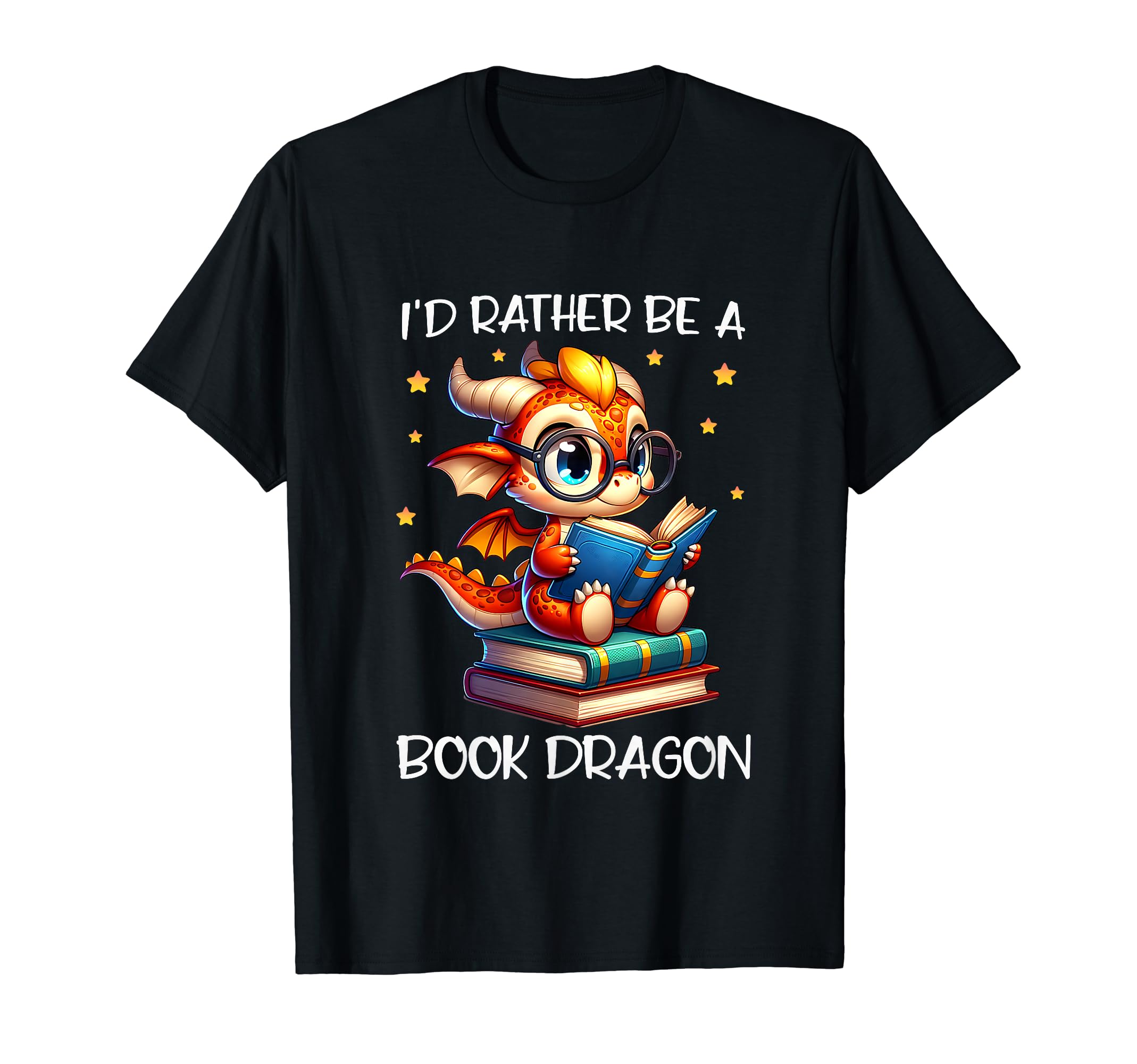 Id Rather Be Book Dragon Reading T-Shirt - Minimalist Print Men Women - T-Shirt, Sweatshirt, Hoodie