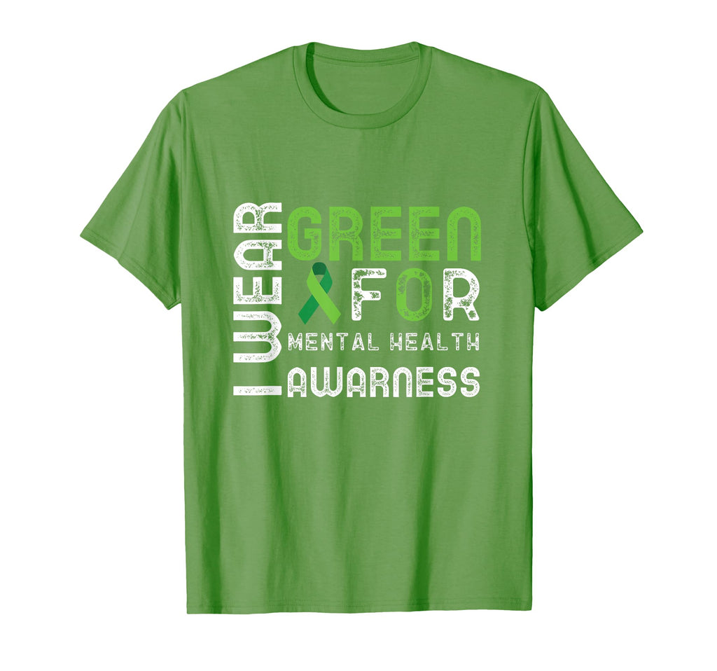 I Wear Green Mental Health Awareness T-Shirt - Custom Art Print Unisex - T-Shirt, Sweatshirt, Hoodie