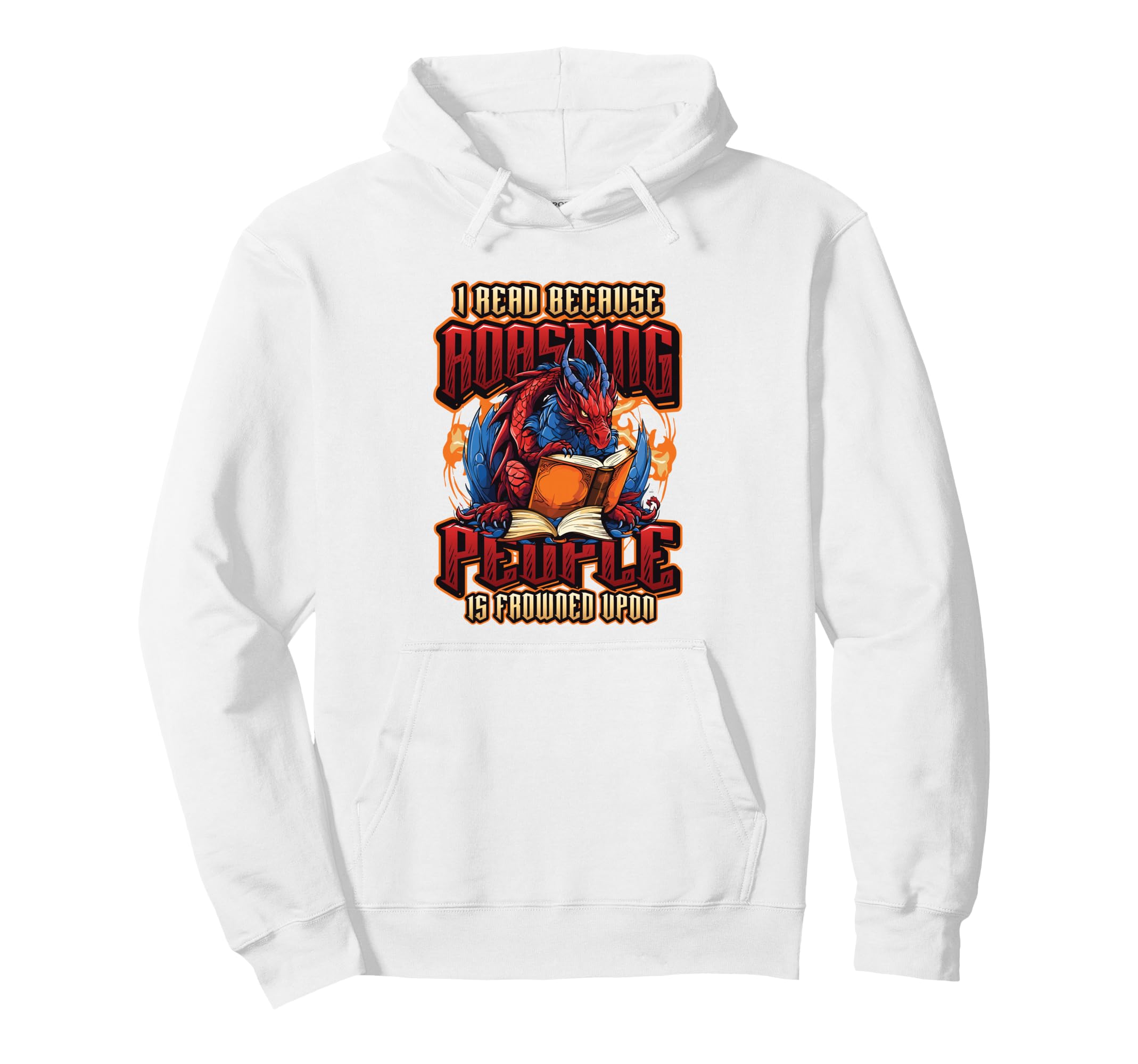 Book Lover Avid Reader Bookworm Dragon Hoodie - Graphic Print for Adults - T-Shirt, Sweatshirt, Hoodie