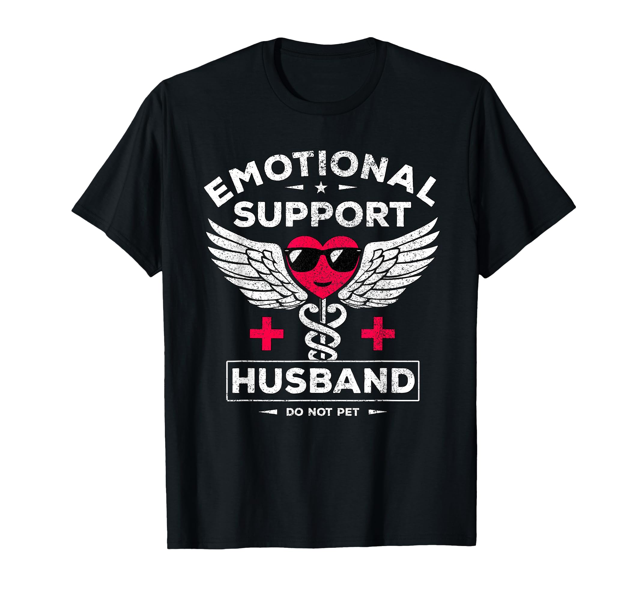 Emotional Support Husband Do Not Pet T-Shirt - Minimalist Print Men Women - T-Shirt, Sweatshirt, Hoodie