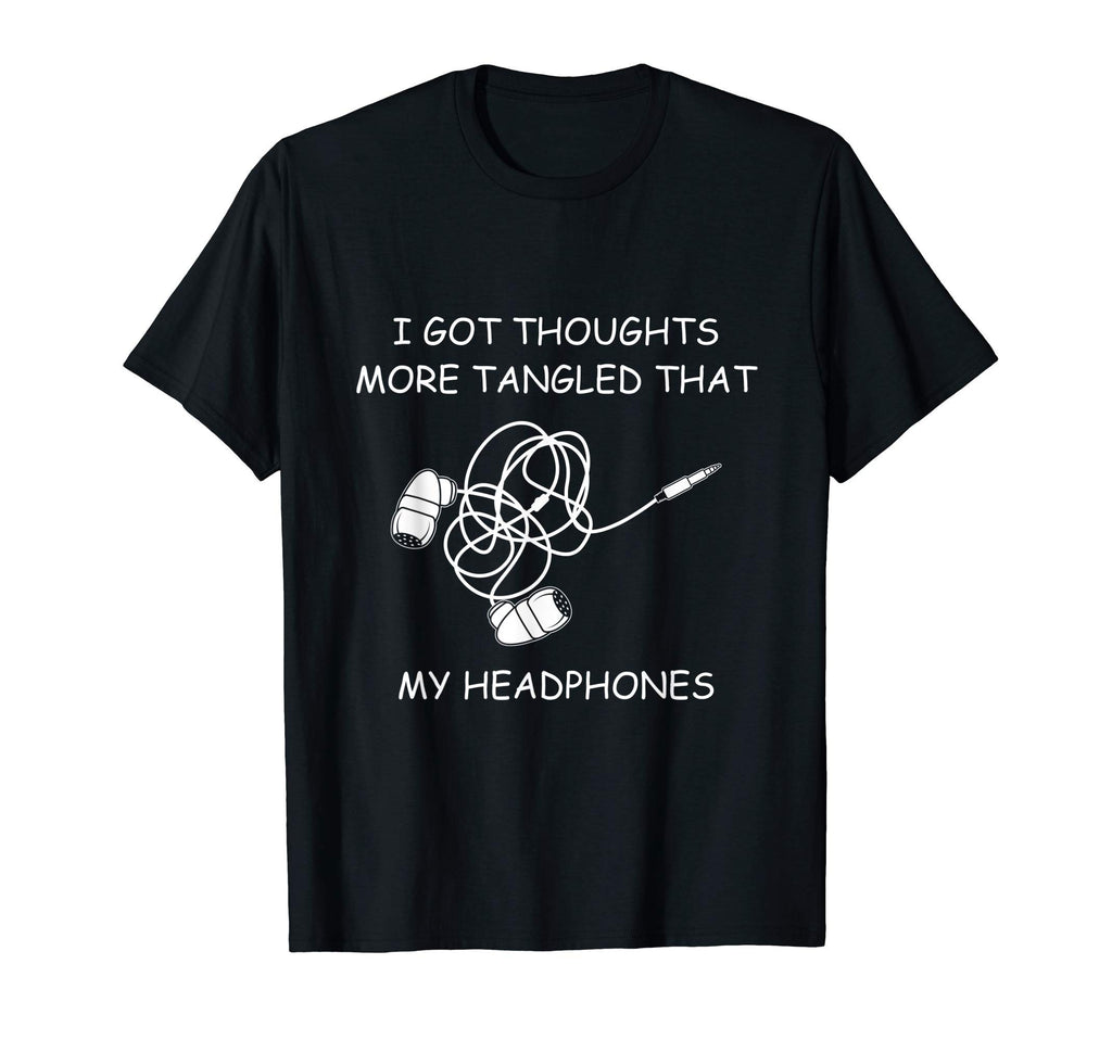 Tangled Headphones Headphones Words Hoodie - Fun Novelty Design for Adults - T-Shirt, Sweatshirt, Hoodie