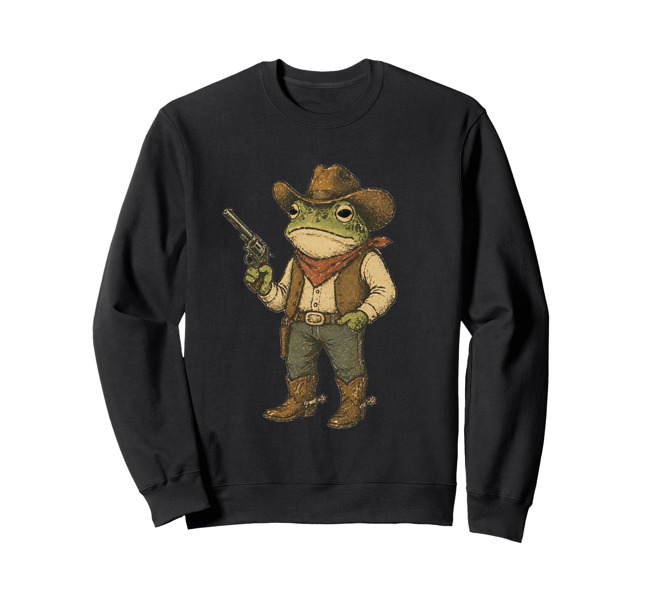 Funny Trendy Cowboy Frog Meme Sweatshirt - Custom Art Print Men Women - T-Shirt, Sweatshirt, Hoodie