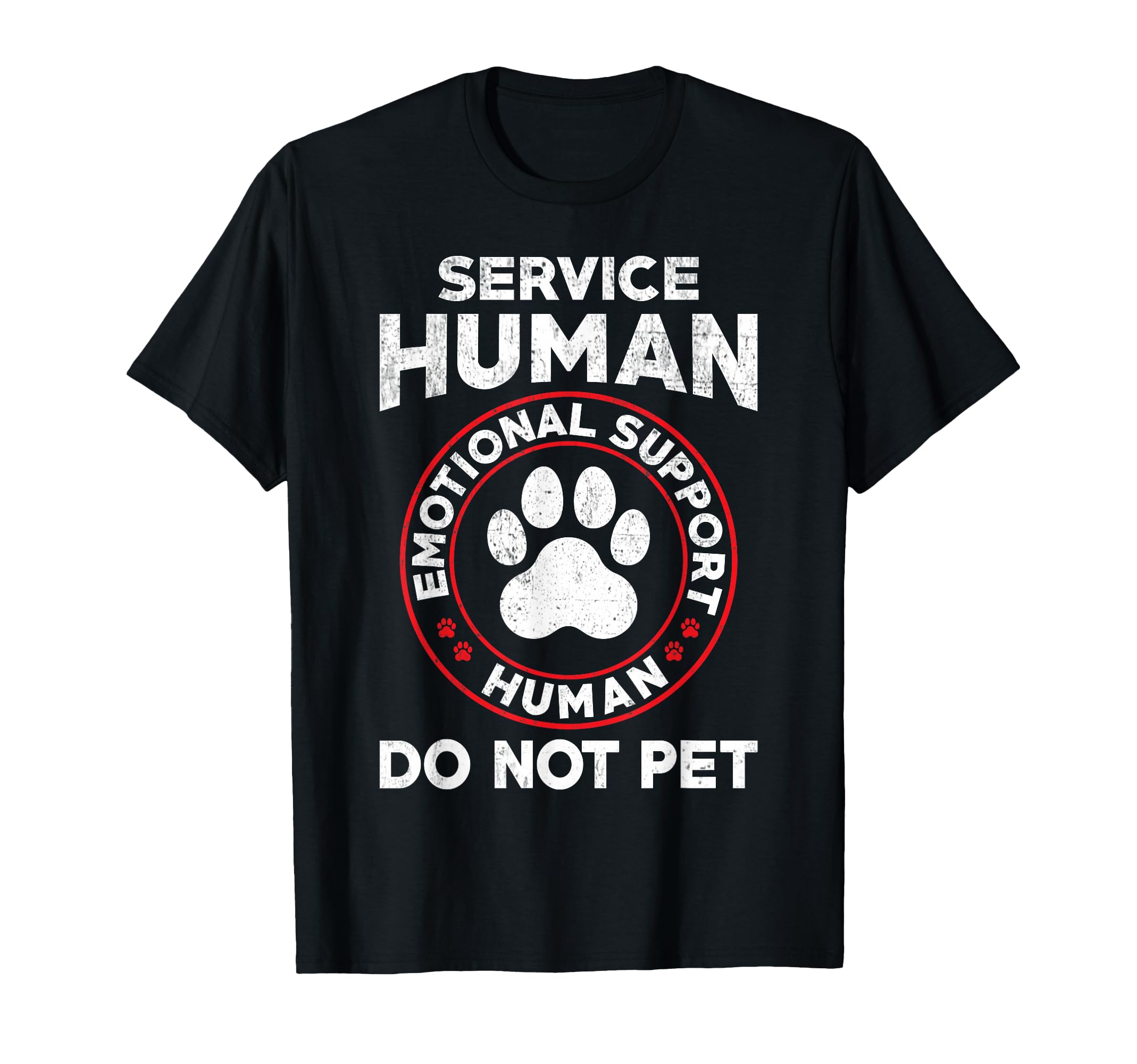 Service Dog Human Do Not Pet Funny T-Shirt - Minimalist Print Men Women - T-Shirt, Sweatshirt, Hoodie