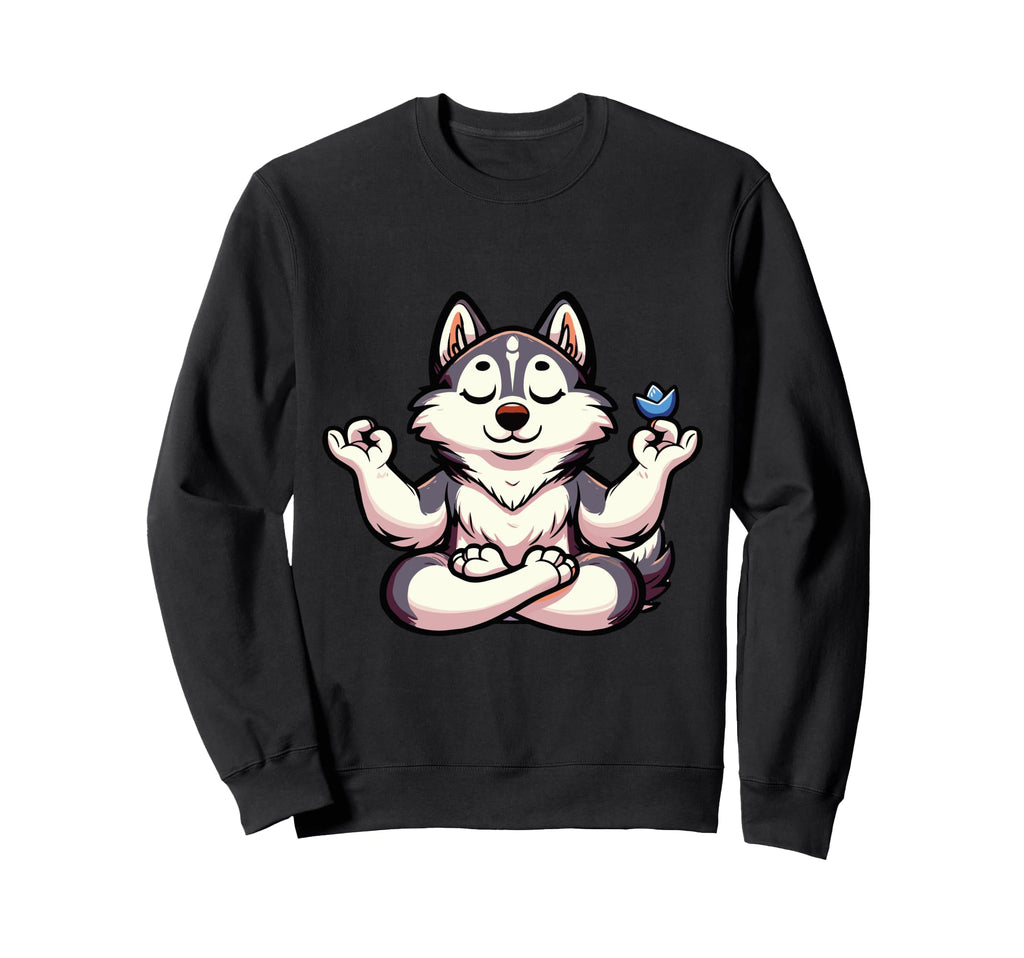 Meditation Huskey Yoga Pose Relaxing Sweatshirt - Trendy Graphic Men Women - T-Shirt, Sweatshirt, Hoodie