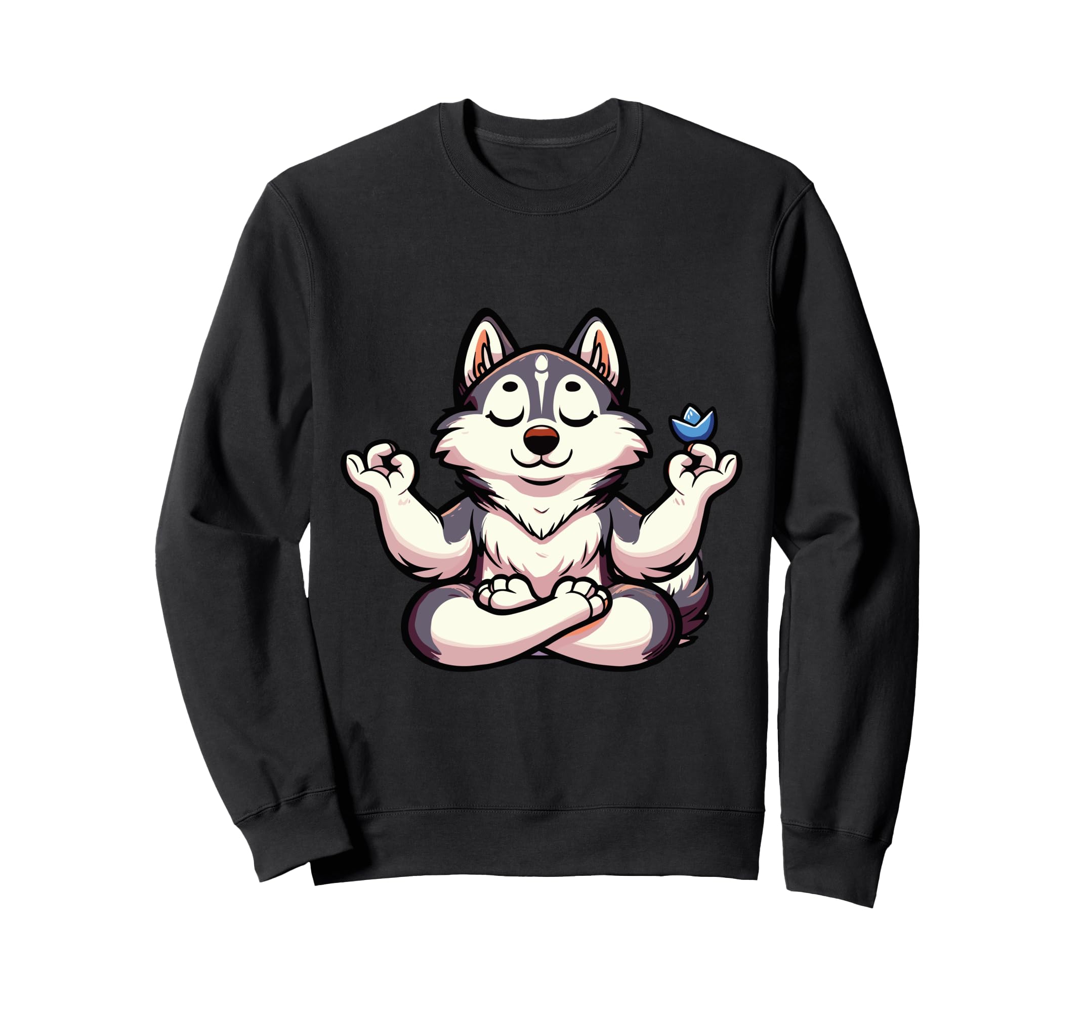 Meditation Huskey Yoga Pose Relaxing Sweatshirt - Trendy Graphic Men Women - T-Shirt, Sweatshirt, Hoodie