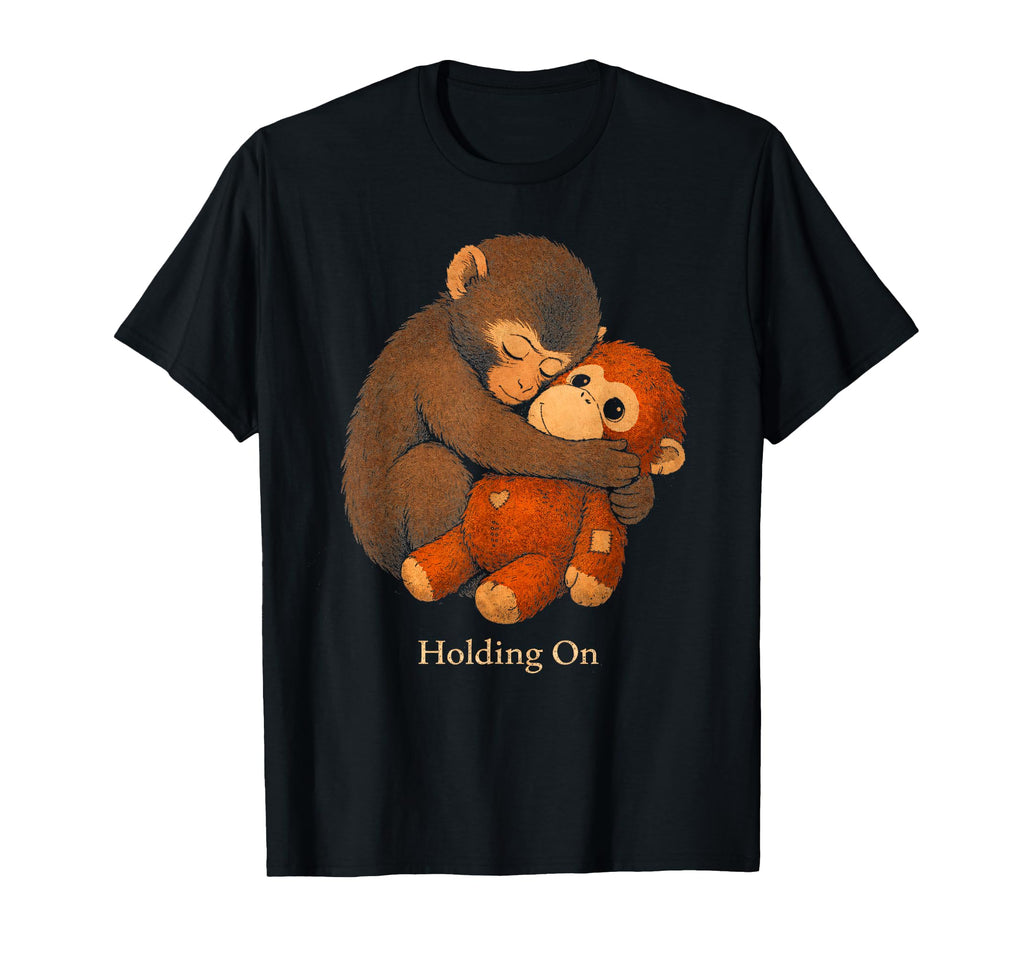 Punch Macaque Holding Emotional Monkey T-Shirt - Aesthetic Graphic Unisex - T-Shirt, Sweatshirt, Hoodie