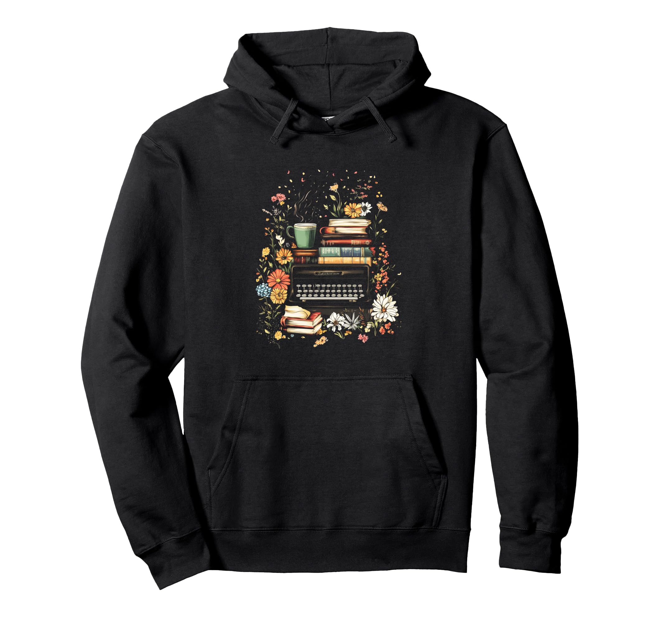 Books Coffee Flowers Library Biblioma Hoodie - Custom Art Print Unisex - T-Shirt, Sweatshirt, Hoodie