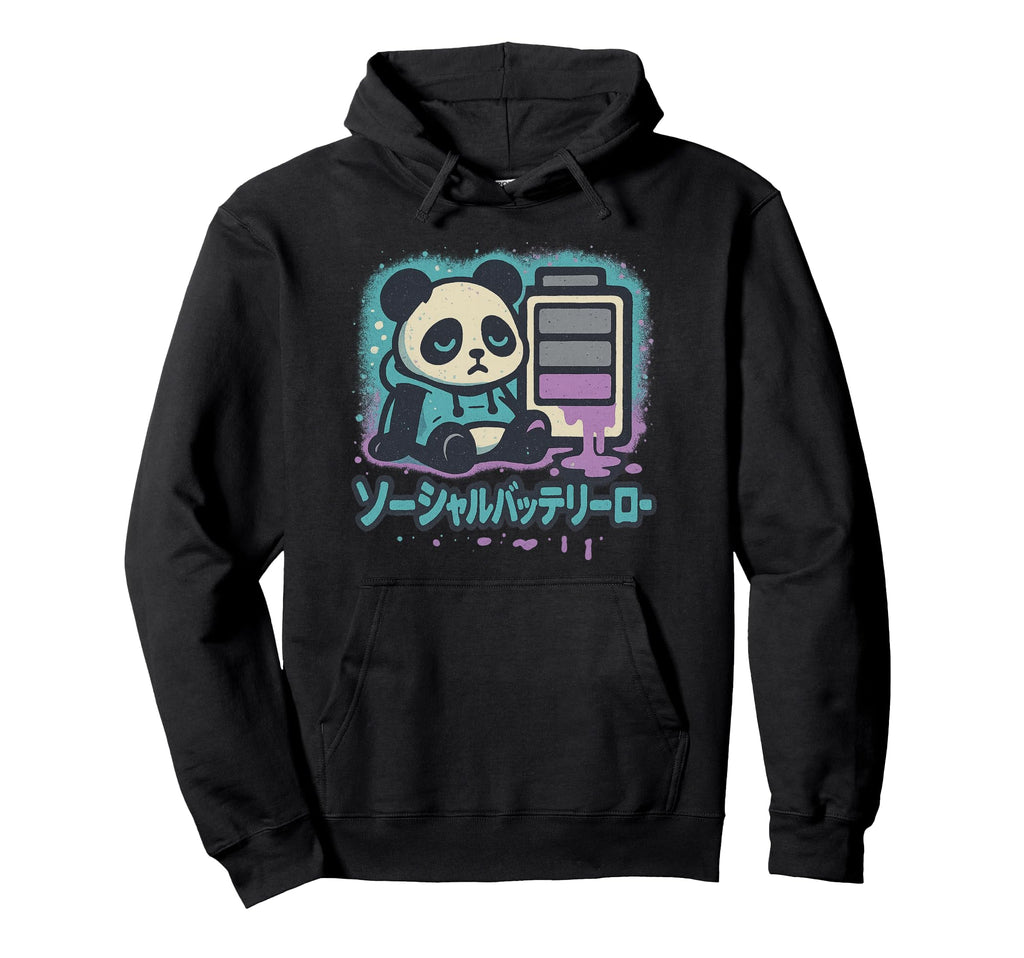 Social Battery Low Funny Introvert Kawaii Hoodie - Streetwear Style Unisex - T-Shirt, Sweatshirt, Hoodie