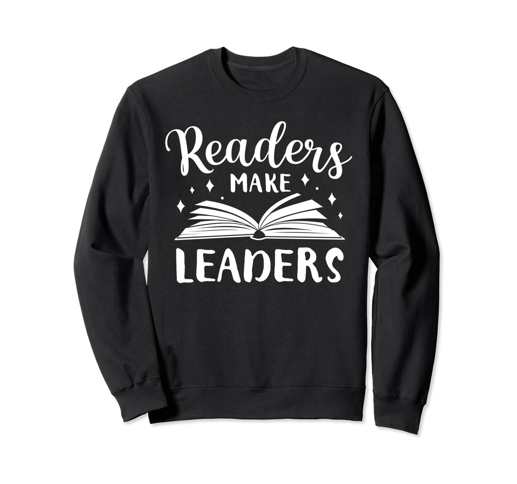 Readers Make Leaders Bookworm Sweatshirt - Minimalist Print Men Women - T-Shirt, Sweatshirt, Hoodie