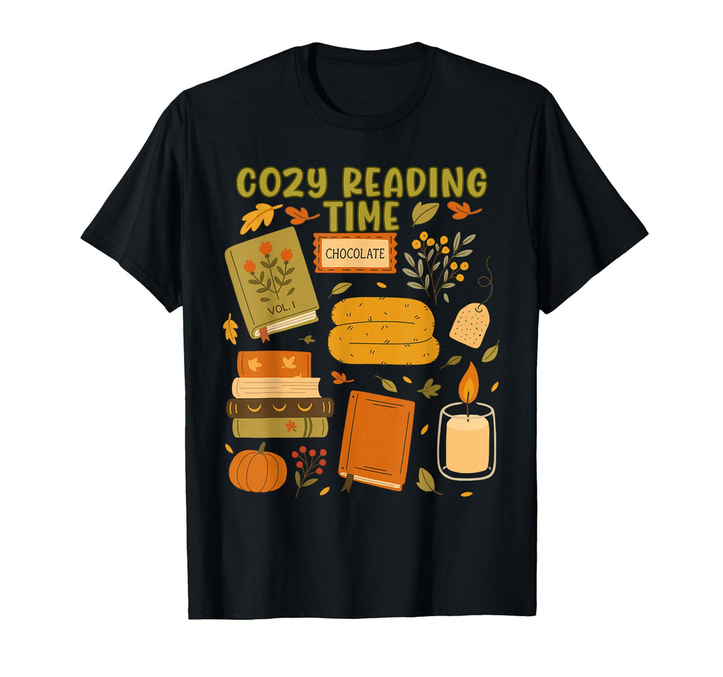 Cozy Reading Time Book Lover Hygge Art T-Shirt - Trendy Graphic Unisex - T-Shirt, Sweatshirt, Hoodie