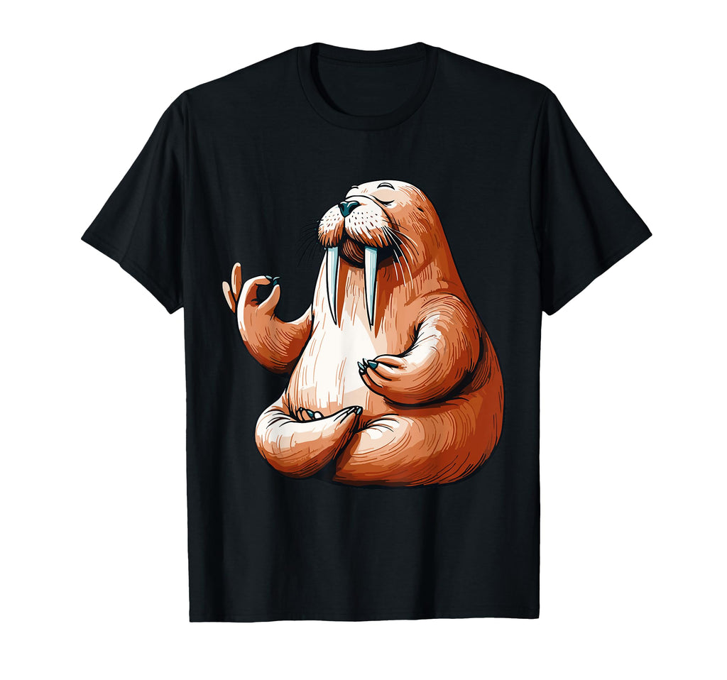 Meditation Walrus Yoga Pose Relaxing T-Shirt - Custom Art Print Men Women - T-Shirt, Sweatshirt, Hoodie