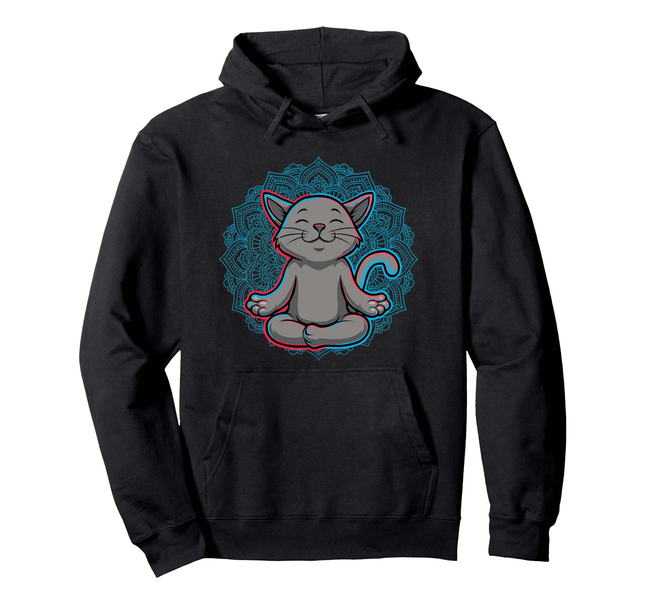 Zen Cat Meditation Mandala Art Hoodie - Novelty Apparel Men Women - T-Shirt, Sweatshirt, Hoodie
