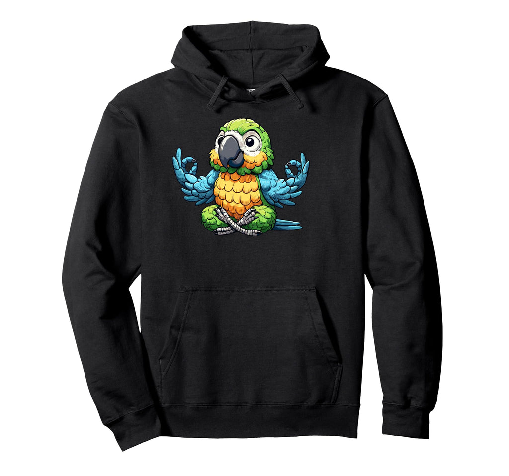 Meditation Parrot Yoga Pose Relaxing Hoodie - Trendy Graphic Men Women - T-Shirt, Sweatshirt, Hoodie