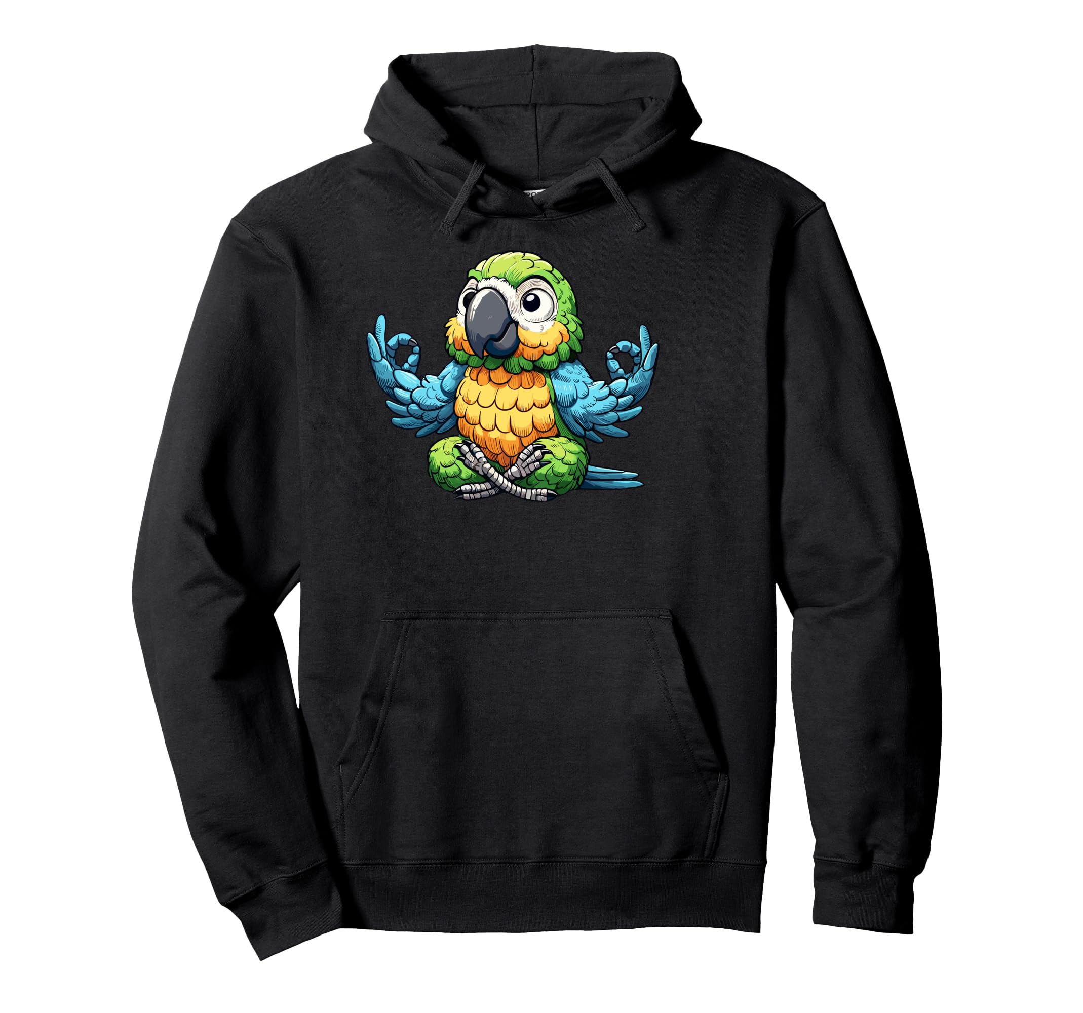 Meditation Parrot Yoga Pose Relaxing Hoodie - Trendy Graphic Men Women - T-Shirt, Sweatshirt, Hoodie