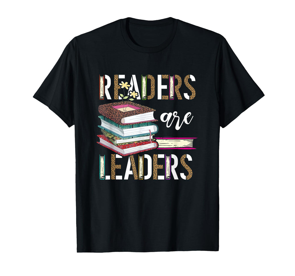 Readers Are Leaders Boho Leopard Book T-Shirt - Graphic Print Men Women - T-Shirt, Sweatshirt, Hoodie
