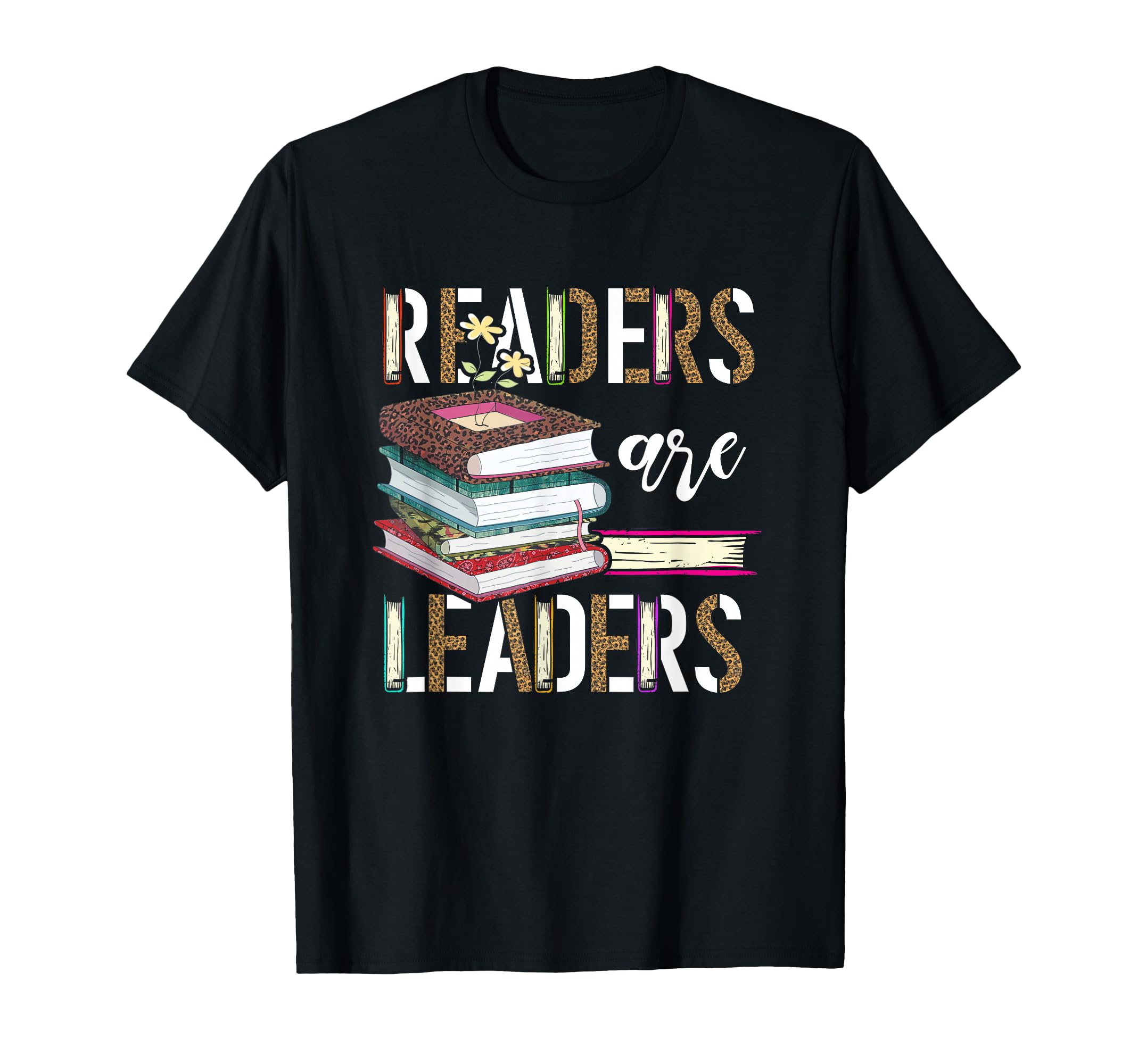 Readers Are Leaders Boho Leopard Book T-Shirt - Graphic Print Men Women - T-Shirt, Sweatshirt, Hoodie