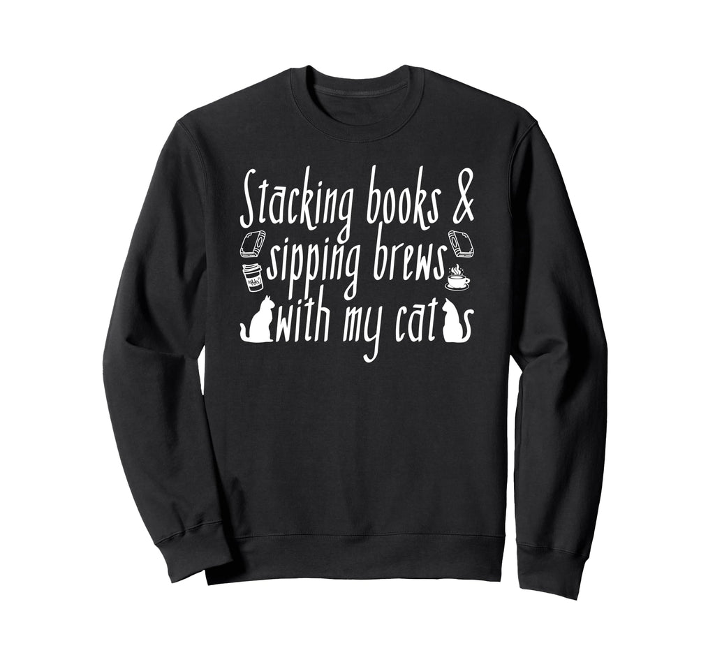 Stacking Books Sipping Brews My Sweatshirt - Minimalist Print Men Women - T-Shirt, Sweatshirt, Hoodie