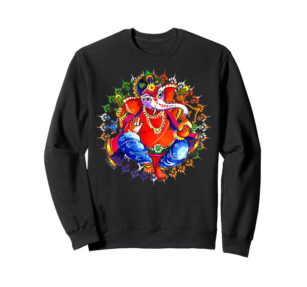 Ganesha Yoga Mandala Meditation Sweatshirt - Custom Art Print for Adults - T-Shirt, Sweatshirt, Hoodie