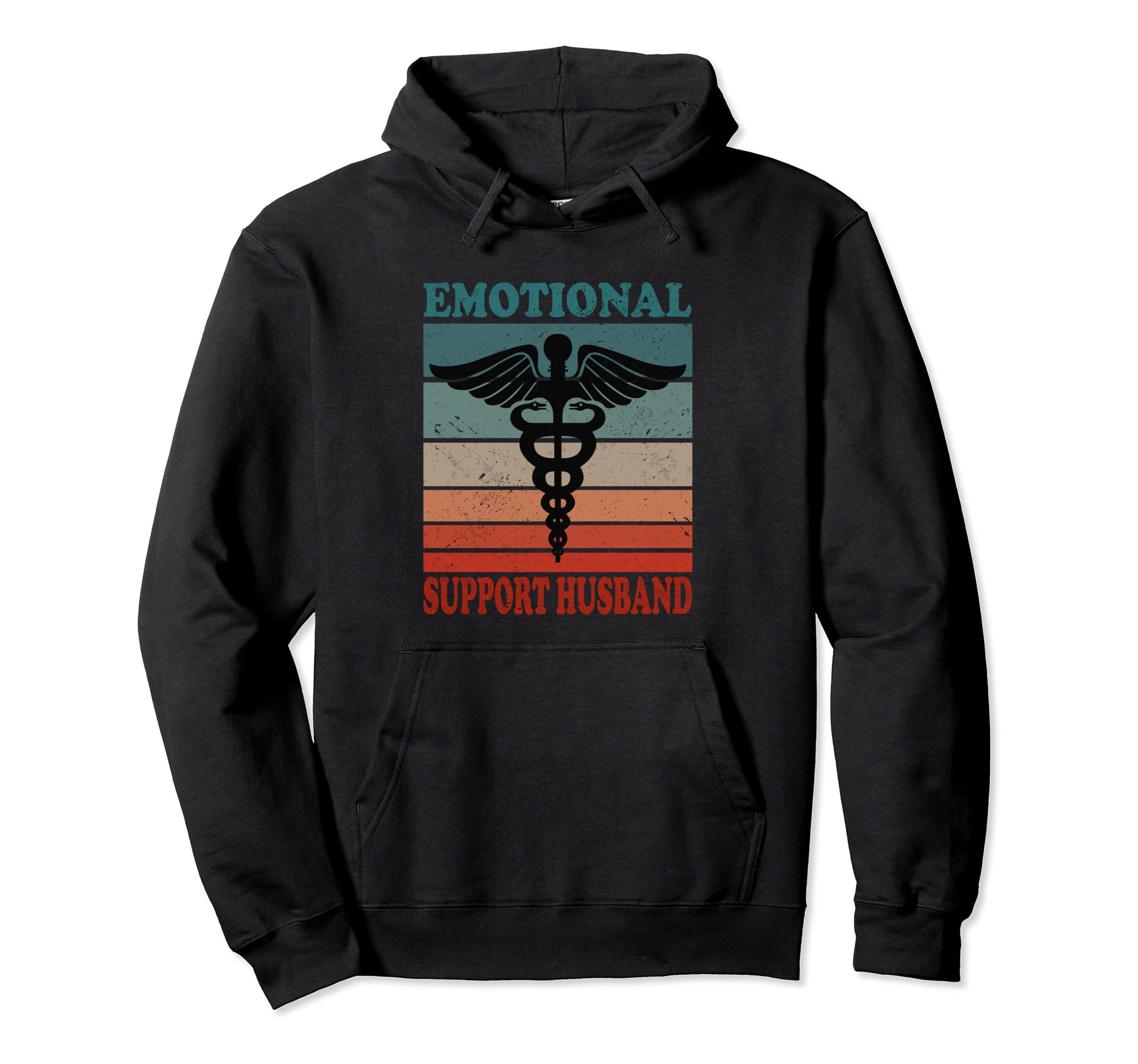 Emotional Support Husband Caring Hoodie - Fun Novelty Design for Adults - T-Shirt, Sweatshirt, Hoodie