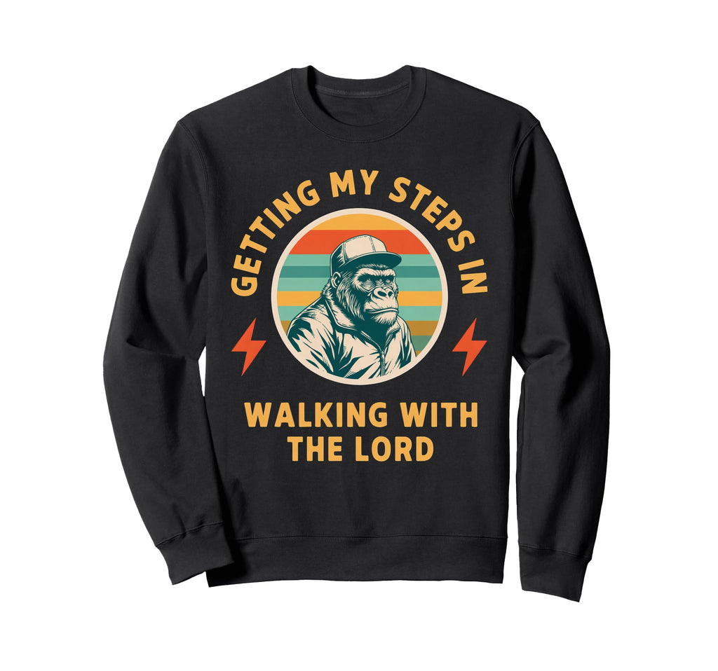 Getting My Steps Walking Lord Gorilla Sweatshirt - Custom Art Print Unisex - T-Shirt, Sweatshirt, Hoodie
