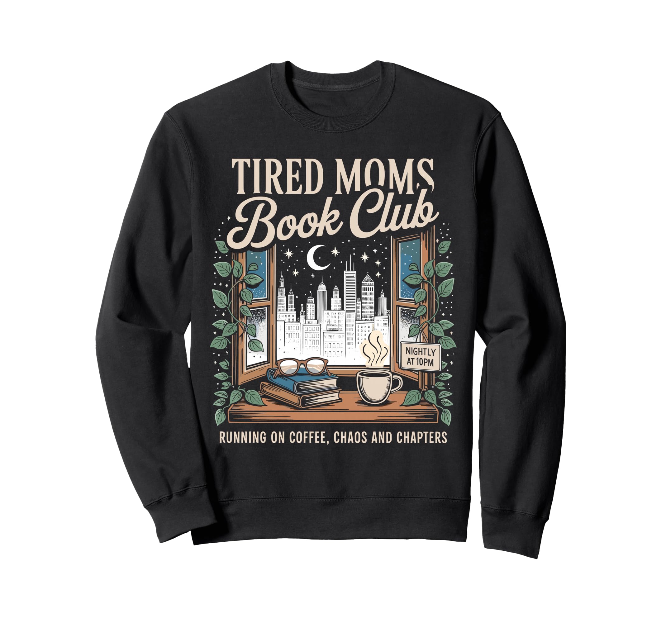 Tired Moms Book Club Bookish Sweatshirt - Minimalist Print for Adults - T-Shirt, Sweatshirt, Hoodie