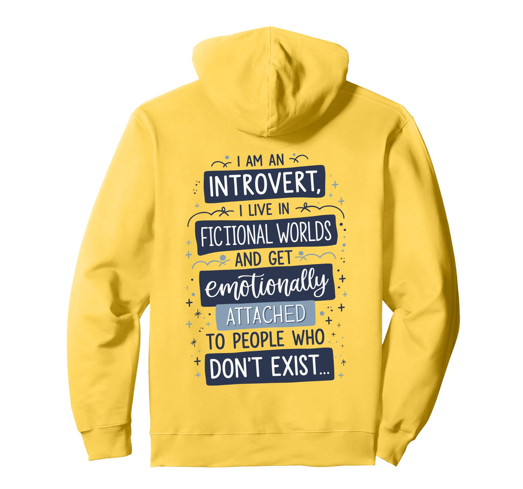 Introvert Book Lover Fictional Worlds Hoodie - Custom Art Print for Adults - T-Shirt, Sweatshirt, Hoodie