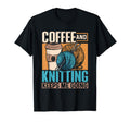 Coffee And Knitting Keeps Me Going Yarn T-Shirt - Trendy Graphic Unisex - T-Shirt, Sweatshirt, Hoodie