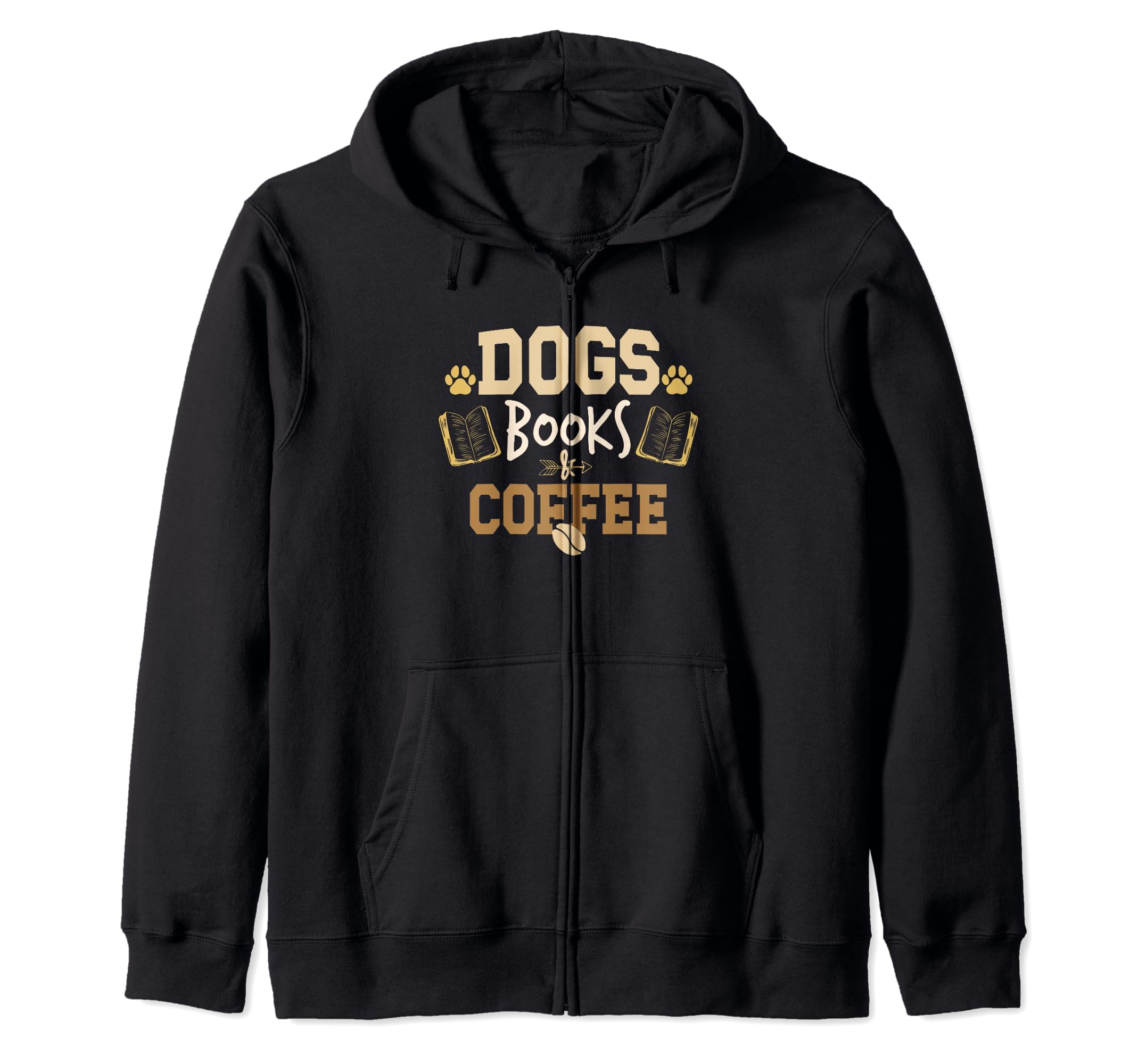 Dogs Books Coffee Funny Ideas Hoodie - Unique Graphic Unisex - T-Shirt, Sweatshirt, Hoodie