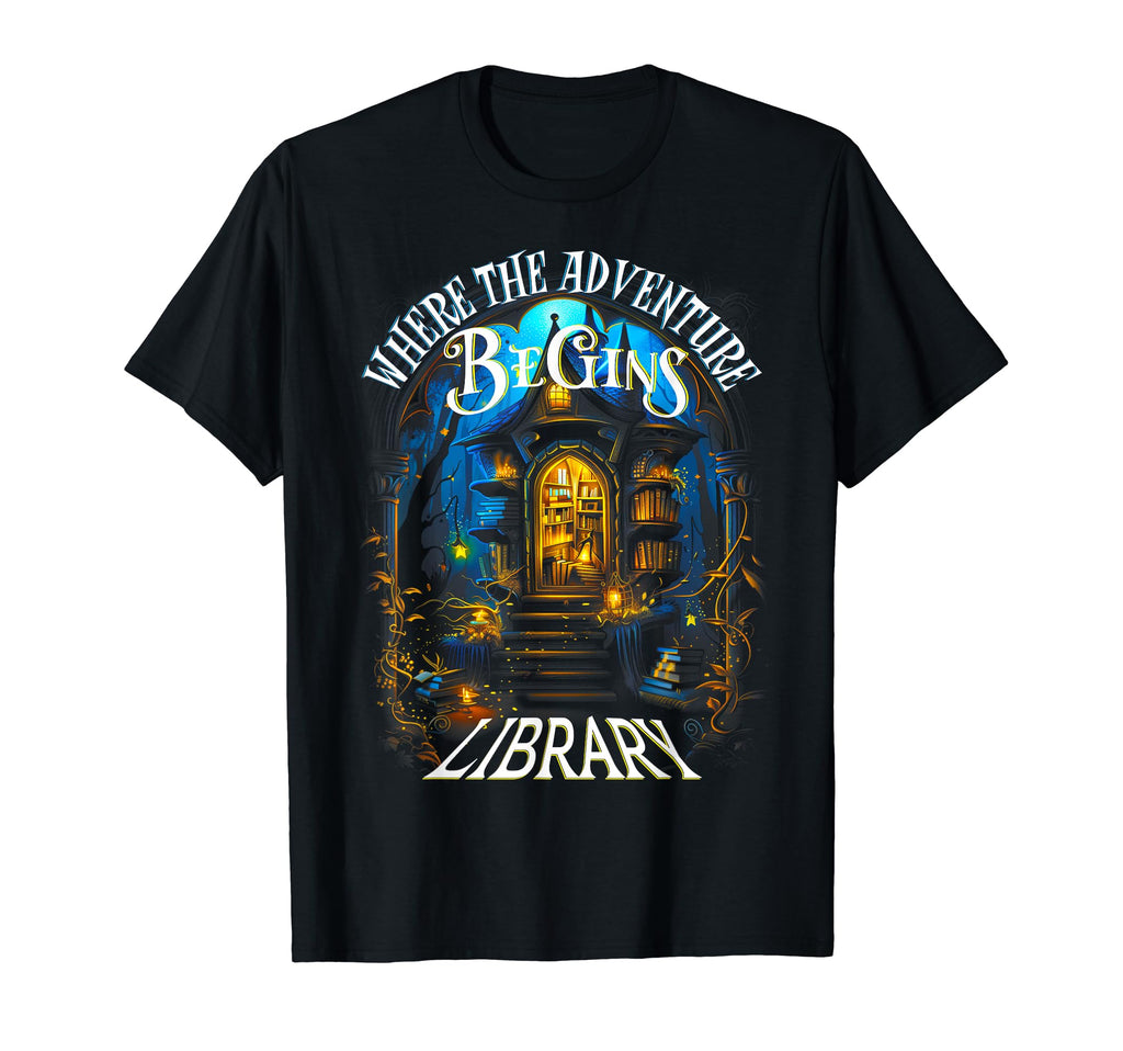 Library Where Adventure Begins Book T-Shirt - Aesthetic Graphic Men Women - T-Shirt, Sweatshirt, Hoodie