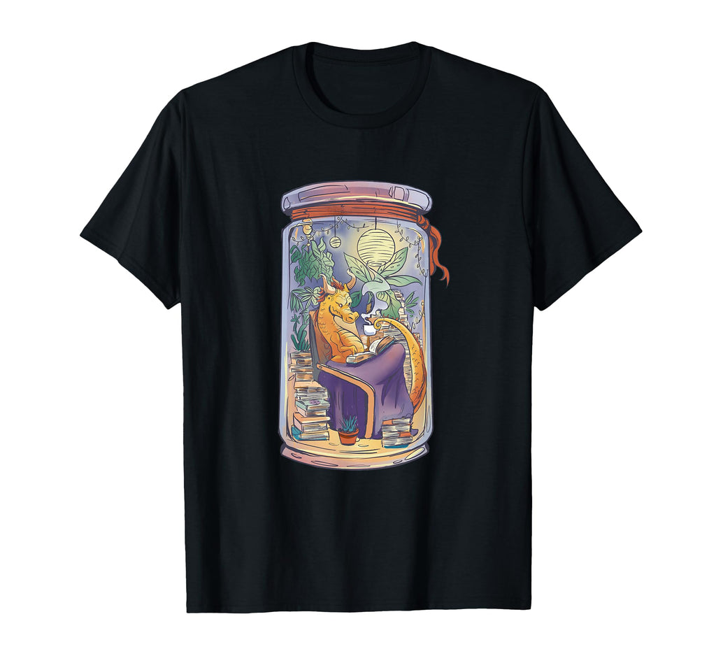 Dragon Reading Book And Drinking Tea T-Shirt - Streetwear Style Unisex - T-Shirt, Sweatshirt, Hoodie