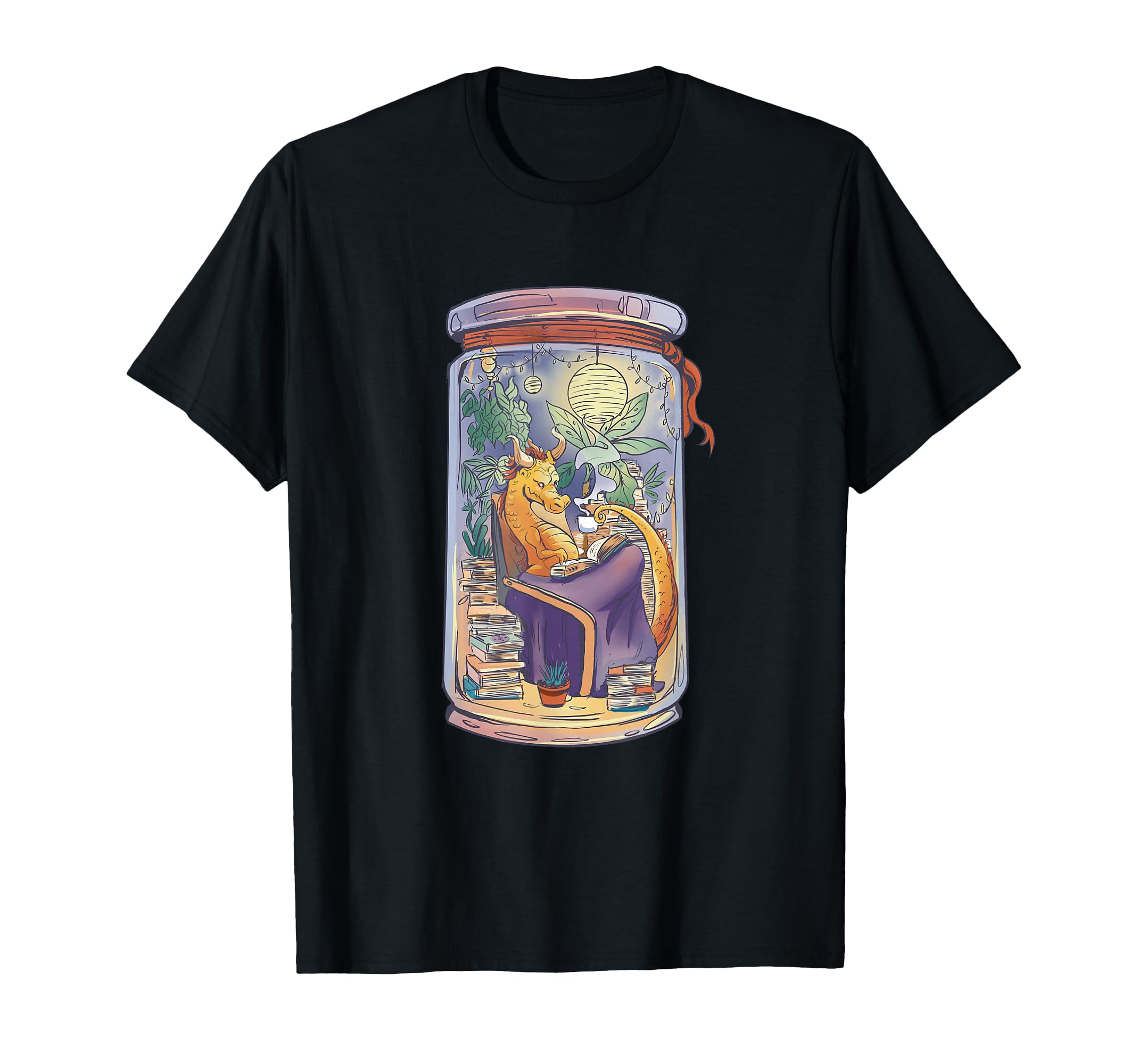 Dragon Reading Book And Drinking Tea T-Shirt - Streetwear Style Unisex - T-Shirt, Sweatshirt, Hoodie