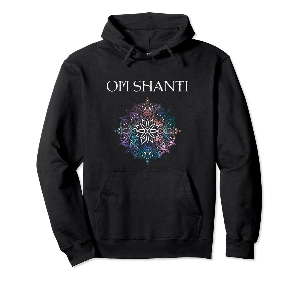 Om Shanti Colorful Mandala Geometry Hoodie - Trendy Graphic Unisex - T-Shirt, Sweatshirt, Hoodie