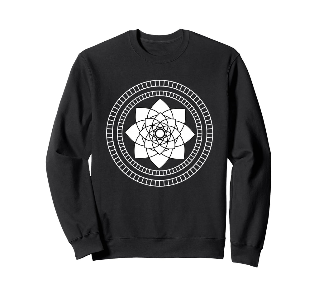 Sacred Flower Life Black And White Sweatshirt - Aesthetic Graphic Unisex - T-Shirt, Sweatshirt, Hoodie