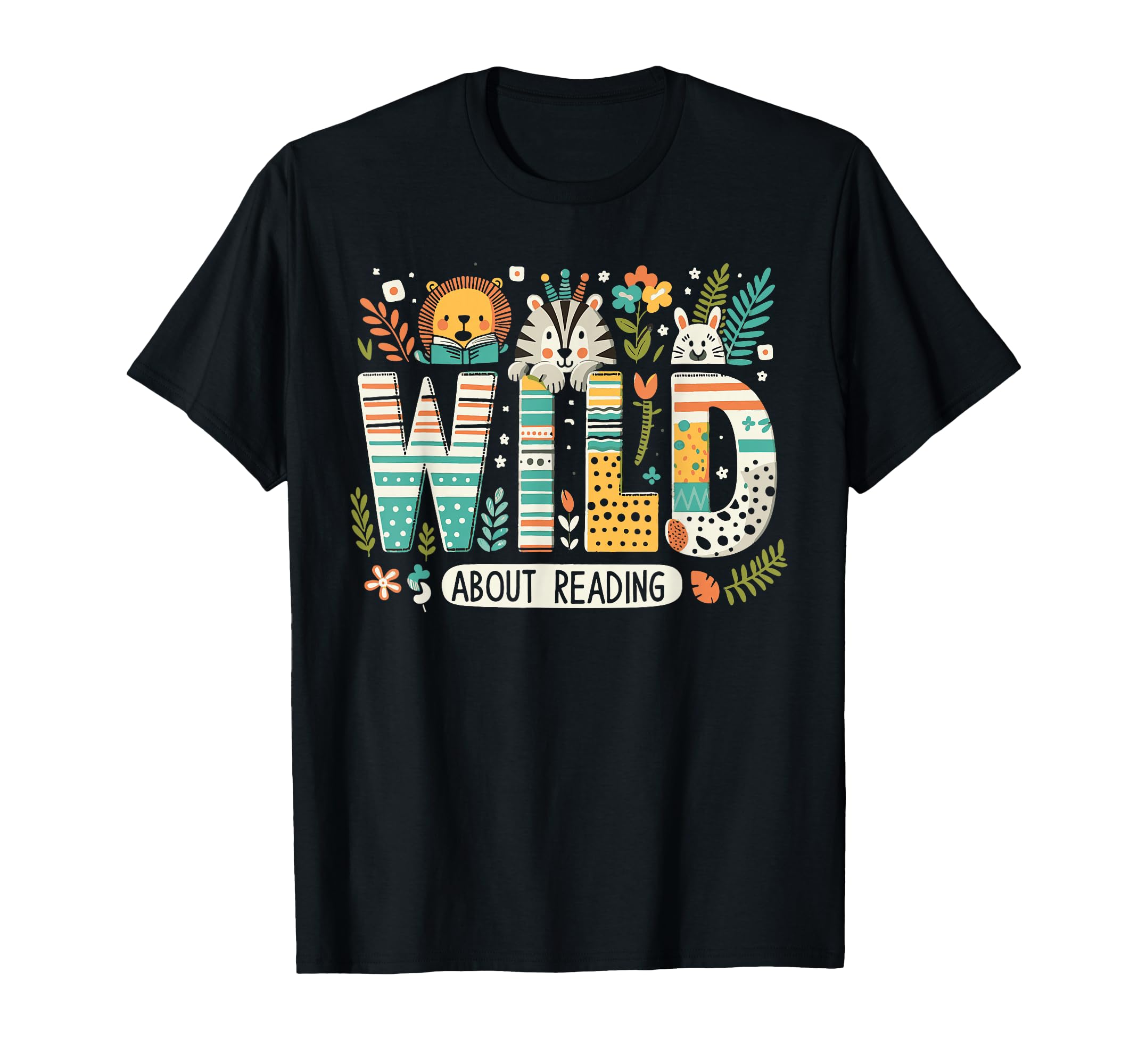 Wild About Reading Bookworm Book T-Shirt - Custom Art Print Men Women - T-Shirt, Sweatshirt, Hoodie