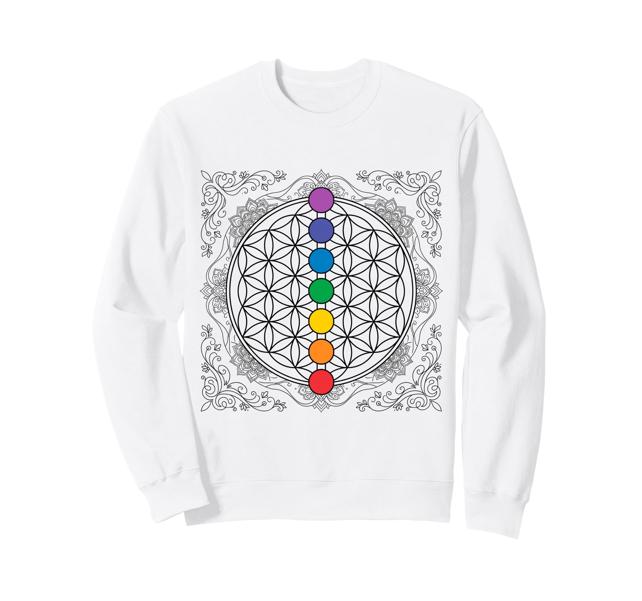 Chakras Mandala Yoga Meditation Sweatshirt - Fun Novelty Design Unisex - T-Shirt, Sweatshirt, Hoodie