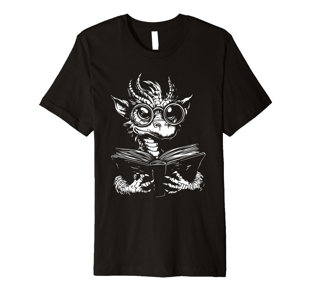 Nerdy Dragon Fantasy Bookworm T-Shirt - Casual Everyday Wear Unisex - T-Shirt, Sweatshirt, Hoodie