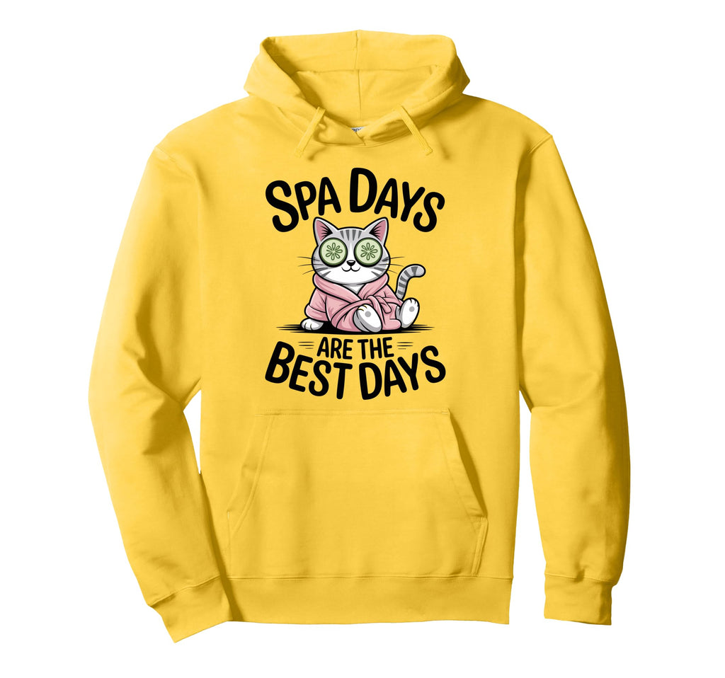 Spa Days Are Best Days Cat Relaxation Hoodie - Minimalist Print for Adults - T-Shirt, Sweatshirt, Hoodie