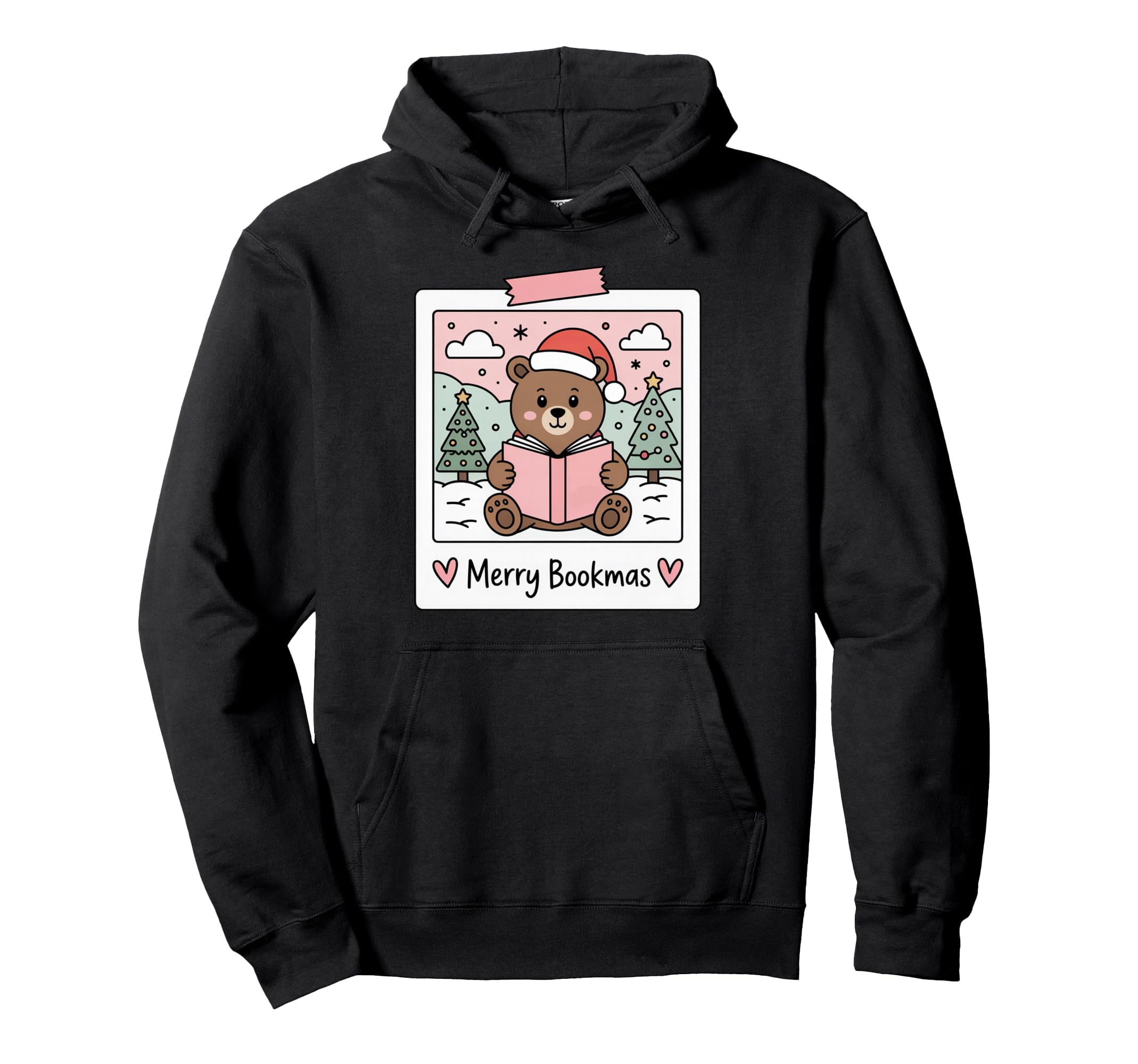 Merry Bookmas Book Lover Hoodie - Graphic Print Men Women - T-Shirt, Sweatshirt, Hoodie