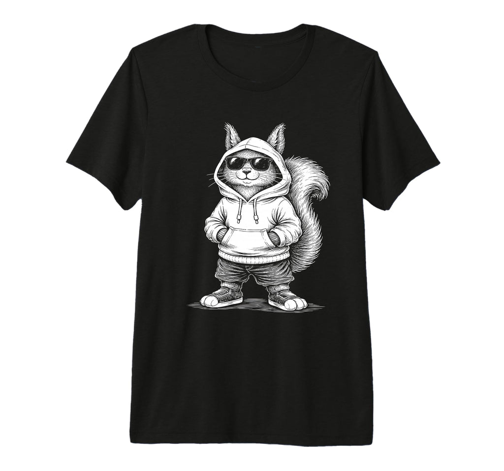 Squirrel Sunglasses Street Tri Blend Hoodie - Custom Art Print for Adults - T-Shirt, Sweatshirt, Hoodie