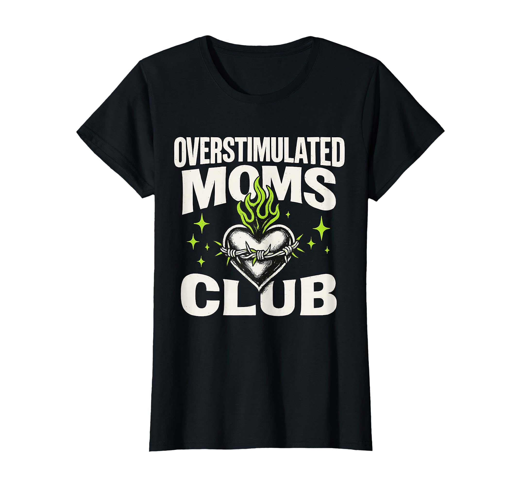 Womens Overstimulated Moms Club Bold Heart T-Shirt - Unique Graphic Unisex - T-Shirt, Sweatshirt, Hoodie