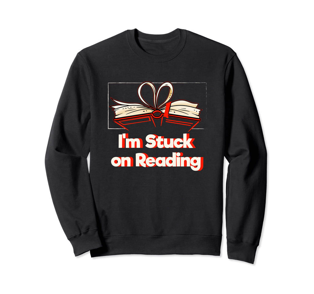 Im Stuck Reading Bookworm Reading Sweatshirt - Minimalist Print Unisex - T-Shirt, Sweatshirt, Hoodie