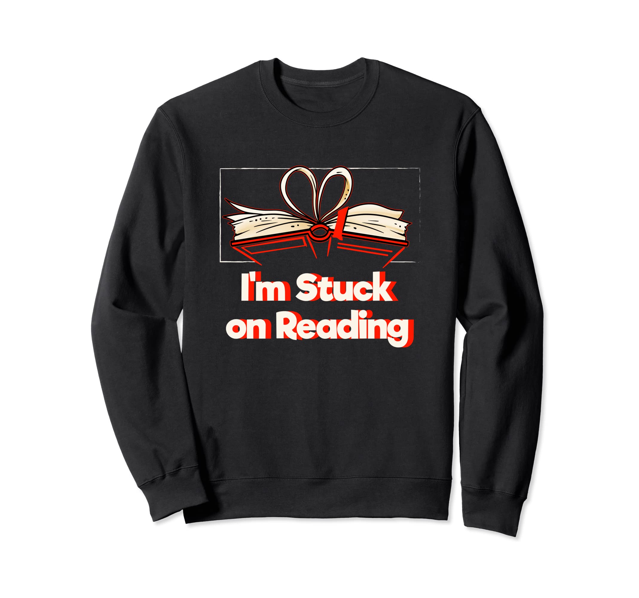 Im Stuck Reading Bookworm Reading Sweatshirt - Minimalist Print Unisex - T-Shirt, Sweatshirt, Hoodie