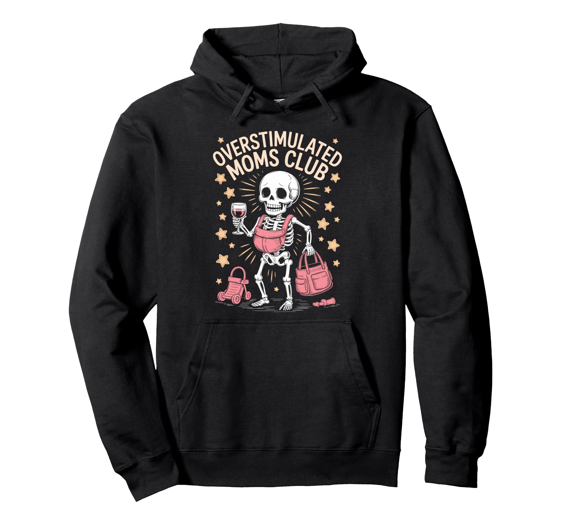 Overstimulated Moms Club Mothers Day Mom Hoodie - Minimalist Print Unisex - T-Shirt, Sweatshirt, Hoodie