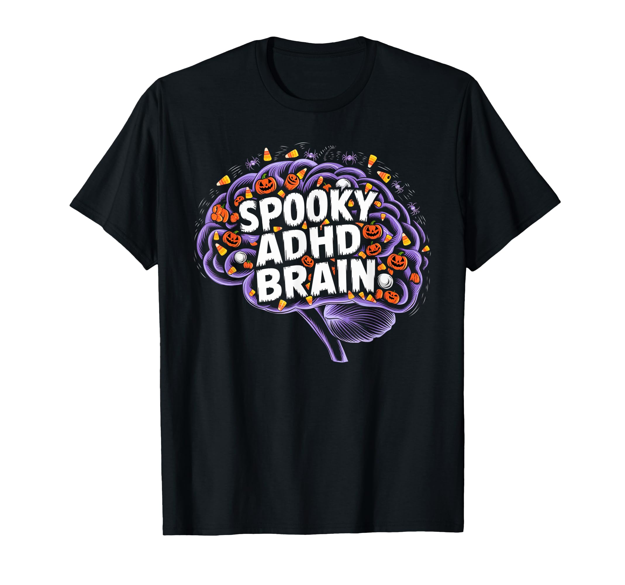 Spooky Adhd Brain Adhd Awareness Halloween T-Shirt - Graphic Print Unisex - T-Shirt, Sweatshirt, Hoodie