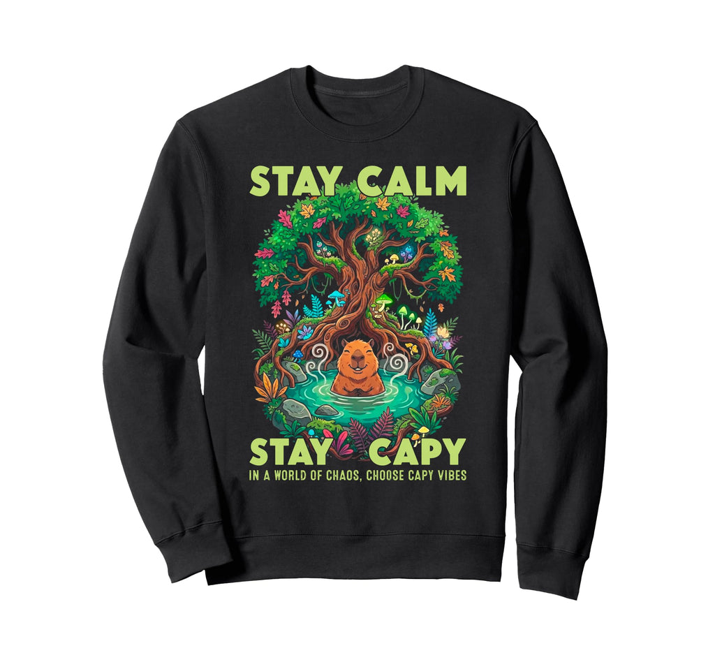 Stay Capy Capybara Zen Forest Sweatshirt - Streetwear Style Men Women - T-Shirt, Sweatshirt, Hoodie