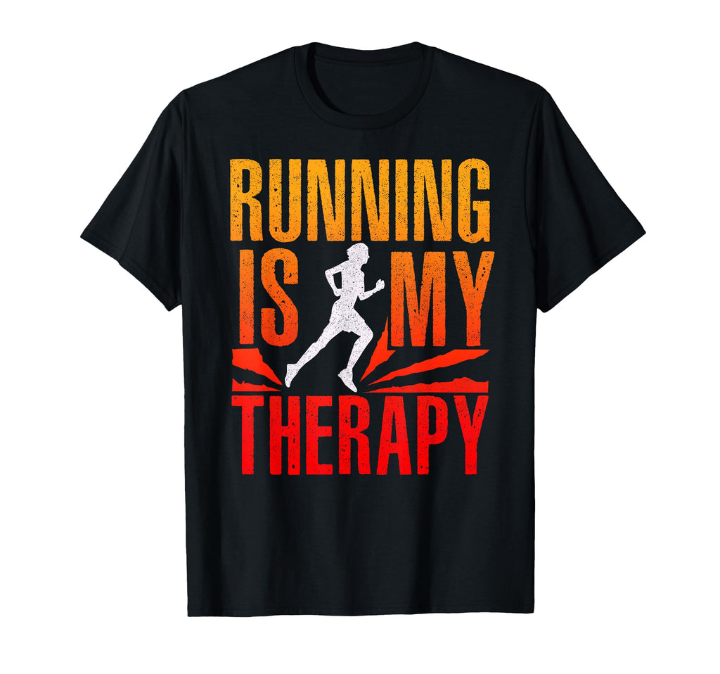 Running Is My Therapy Running T-Shirt - Minimalist Print for Adults - T-Shirt, Sweatshirt, Hoodie