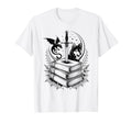 Stack Books Dragon And Wolf Bookworm T-Shirt - Casual Everyday Wear Unisex - T-Shirt, Sweatshirt, Hoodie